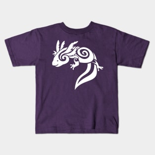 White Axolotl Tribal Kids T-Shirt